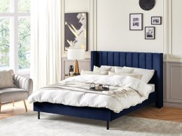 Łóżko welurowe 140 x 200 cm niebieskie VILLETTE Lumarko!