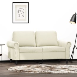 Sofa 2-osobowa, kremowy, 120 cm, tapicerowana aksamitem Lumarko!