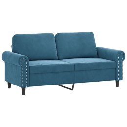 Sofa 2-osobowa, niebieski, 140 cm, tapicerowana aksamitem Lumarko!