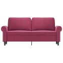 Sofa 2-osobowa, winna czerwień, 140 cm, tapicerowana aksamitem Lumarko!