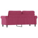 Sofa 2-osobowa, winna czerwień, 140 cm, tapicerowana aksamitem Lumarko!