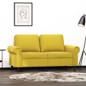 Sofa 2-osobowa, żółta, 120 cm, tapicerowana aksamitem Lumarko!