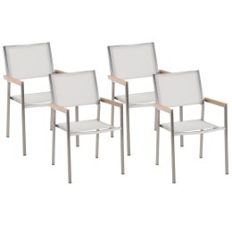 Zestaw 4 krzeseł ogrodowych biały GROSSETO Lumarko!