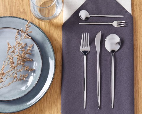 Zestaw sztućców 30 elementów srebrny RIGATONI