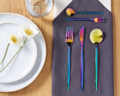 Zestaw sztućców 30 elementów wielokolorowy RIGATONI