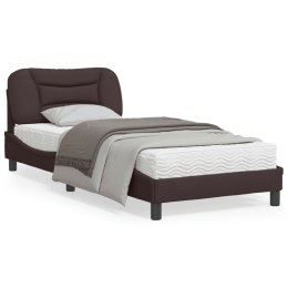 Rama łóżka z zagłówkiem, ciemnobrązowa 90x200 cm obita tkaniną Lumarko!