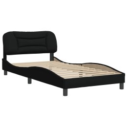 Rama łóżka z zagłówkiem, czarna, 100x200 cm, obita tkaniną Lumarko!