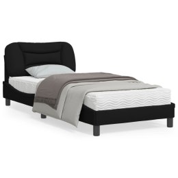 Rama łóżka z zagłówkiem, czarna, 80x200 cm, obita tkaniną Lumarko!