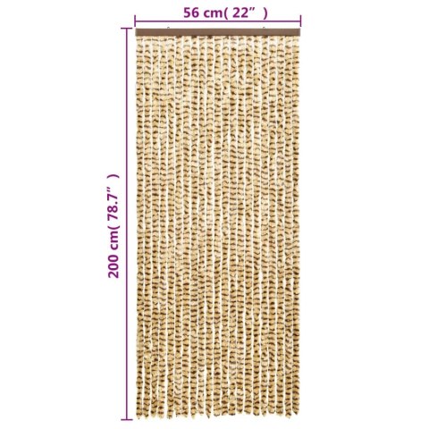 Zasłona przeciwko owadom, beżowo-brązowa, 56x200 cm, szenilowa Lumarko!