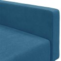 2-osobowa kanapa rozkładana z podnóżkiem, niebieska, aksamitna Lumarko!