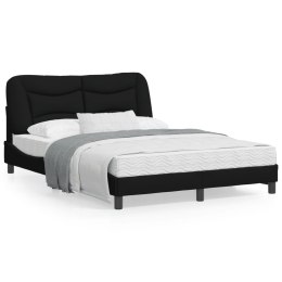 Rama łóżka z zagłówkiem, czarna, 140x200 cm, obita tkaniną Lumarko!