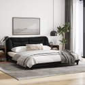 Rama łóżka z zagłówkiem, czarna, 180x200 cm, obita tkaniną Lumarko!