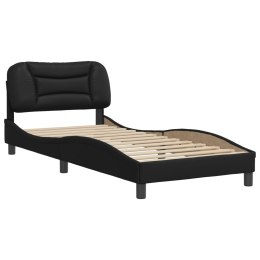 Rama łóżka z zagłówkiem, czarna, sztuczna skóra, 80x200 cm Lumarko!