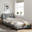 Rama łóżka z zagłówkiem, jasnoszara, 90x190 cm, obita tkaniną Lumarko!