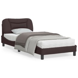 Rama łóżka z zagłówkiem, ciemnobrązowa 80x200 cm obita tkaniną Lumarko!