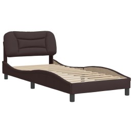 Rama łóżka z zagłówkiem, ciemnobrązowa 80x200 cm obita tkaniną Lumarko!