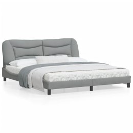 Rama łóżka z zagłówkiem, jasnoszara, 180x200 cm, obita tkaniną Lumarko!