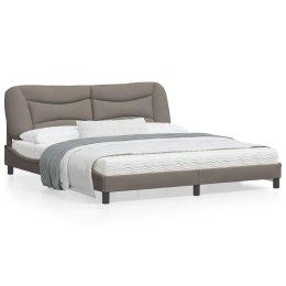 Rama łóżka z zagłówkiem, kolor taupe, 180x200 cm, obita tkaniną Lumarko!