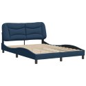 Rama łóżka z zagłówkiem, niebieska, 140x200 cm, obita tkaniną Lumarko!