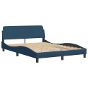 Rama łóżka z zagłówkiem, niebieska, 140x200 cm, obita tkaniną Lumarko!