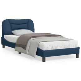 Rama łóżka z zagłówkiem, niebieska, 90x200 cm, obita tkaniną Lumarko!