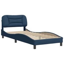 Rama łóżka z zagłówkiem, niebieska, 90x200 cm, obita tkaniną Lumarko!