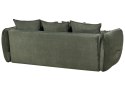 Sofa rozkładana welurowa z pojemnikiem zielona VALLANES Lumarko!