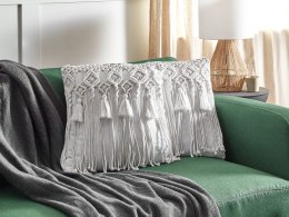 Zestaw 2 poduszek dekoracyjnych makrama 45 x 45 cm biały BAMIAN Lumarko!