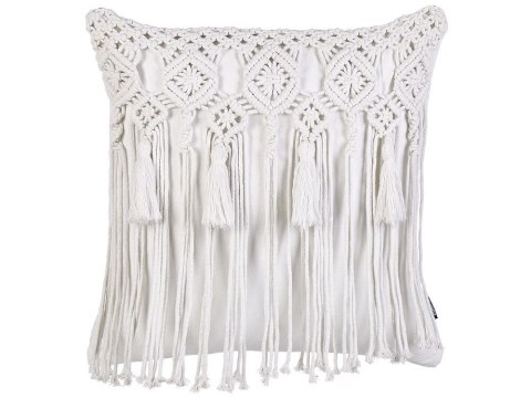 Zestaw 2 poduszek dekoracyjnych makrama 45 x 45 cm biały BAMIAN