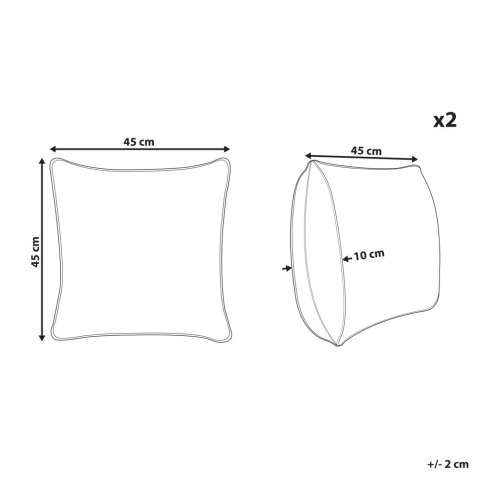 Zestaw 2 poduszek dekoracyjnych makrama 45 x 45 cm biały BAMIAN