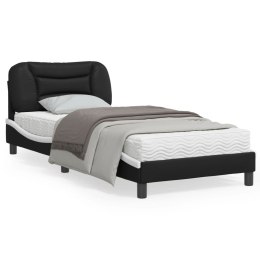 Rama łóżka z zagłówkiem, czarno-biała, 90x200cm, sztuczna skóra Lumarko!