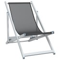 Składane krzesła plażowe, 2 szt., szare, aluminium i textilene Lumarko!
