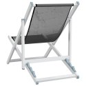 Składane krzesła plażowe, 2 szt., szare, aluminium i textilene Lumarko!