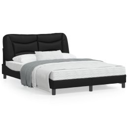 Rama łóżka z zagłówkiem, czarna, 140x190 cm, sztuczna skóra Lumarko!