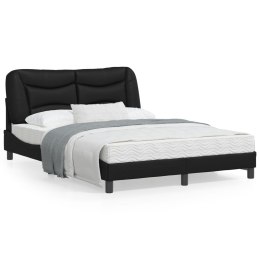 Rama łóżka z zagłówkiem, czarna, 140x200 cm, sztuczna skóra Lumarko!