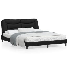 Rama łóżka z zagłówkiem, czarna, 160x200 cm, sztuczna skóra Lumarko!
