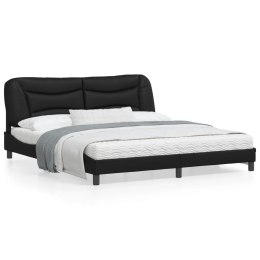Rama łóżka z zagłówkiem, czarna, 180x200 cm, sztuczna skóra Lumarko!