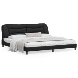 Rama łóżka z zagłówkiem, czarne, 200x200 cm, sztuczna skóra Lumarko!