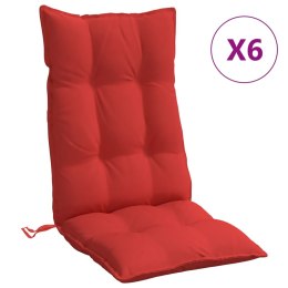 Poduszki na krzesła z wysokim oparciem, 6 szt., czerwone Lumarko!