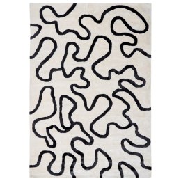 Dywan z wiskozy wzór abstrakcyjny 160 x 230 cm biały z czarnym KAPPAR Lumarko!
