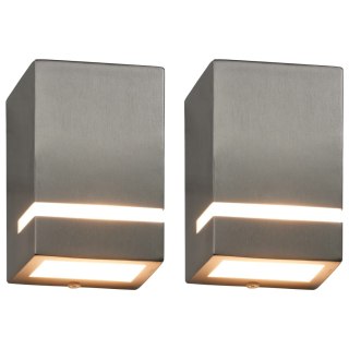 Zewnętrzne lampy ścienne, 2 szt., 35 W, srebrne, prostokątne Lumarko!