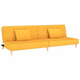 2-osobowa kanapa, 2 poduszki, żółta, tapicerowana tkaniną Lumarko!