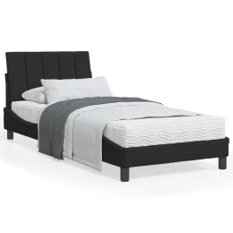 Rama łóżka z zagłówkiem, czarna, 80x200 cm, aksamitna Lumarko!