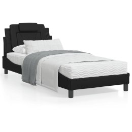 Rama łóżka z zagłówkiem, czarna, 90x190 cm, sztuczna skóra Lumarko!