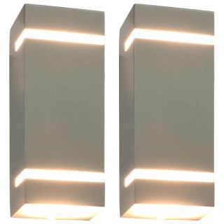 Zewnętrzne lampy ścienne, 2 szt., 35 W, srebrne, prostokątne Lumarko!