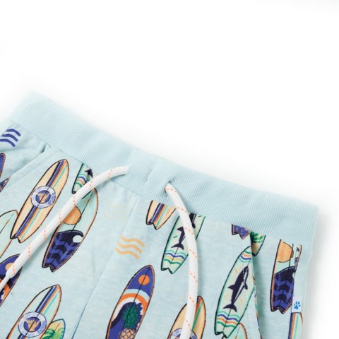 Szorty dziecięce ze sznurkiem ściągającym, jasnoniebieski melanż, 116 Lumarko!