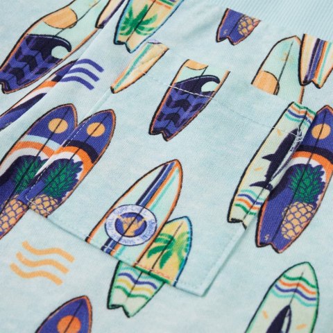 Szorty dziecięce ze sznurkiem ściągającym, jasnoniebieski melanż, 116 Lumarko!