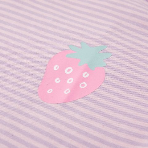 Koszulka dziecięca z falbankowymi rękawkami, liliowa, 116 Lumarko! #