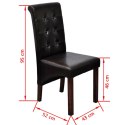 Krzesła stołowe, 4 szt., brązowe, obite sztuczną skórą Lumarko!