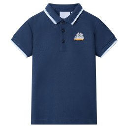 Koszulka dziecięca polo, ciemnoniebieska, 128 Lumarko!